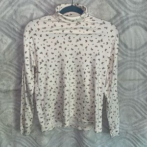 Floral turtle neck long sleeve